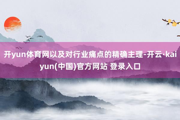 开yun体育网以及对行业痛点的精确主理-开云·kaiyun(中国)官方网站 登录入口